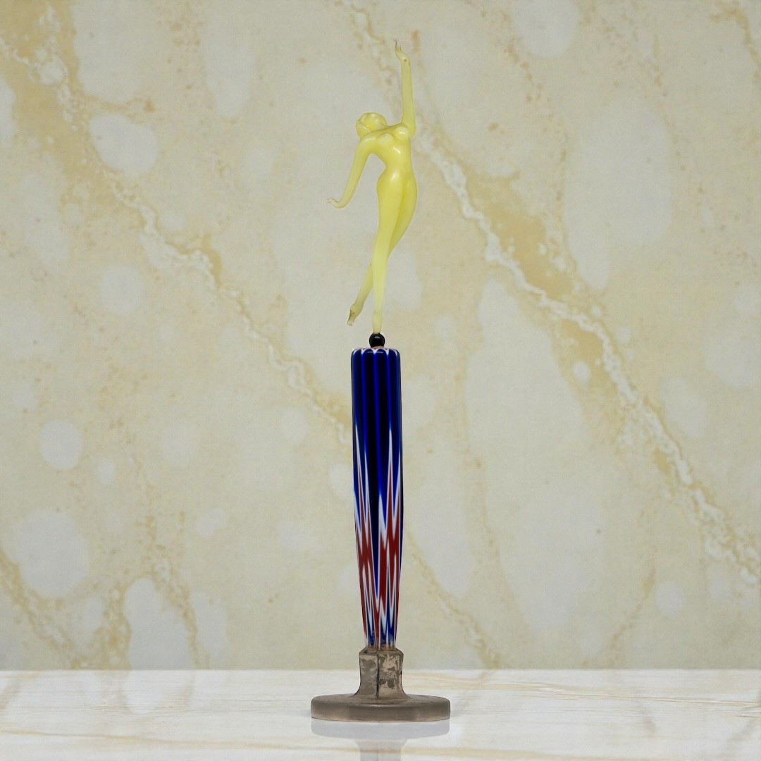 Figura Stilizzata Di Donna in Vetro di Murano - Italia Anni 40